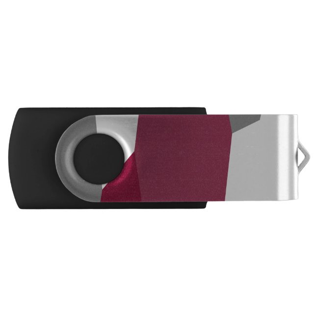 Pink Gray and White Abstract Flash Drive (Front)
