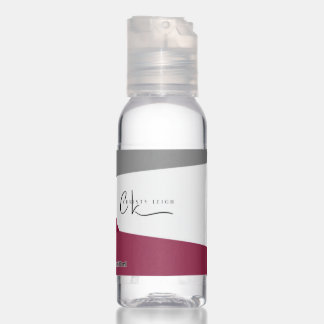 Pink Gray and White Abstract Hand Sanitizer