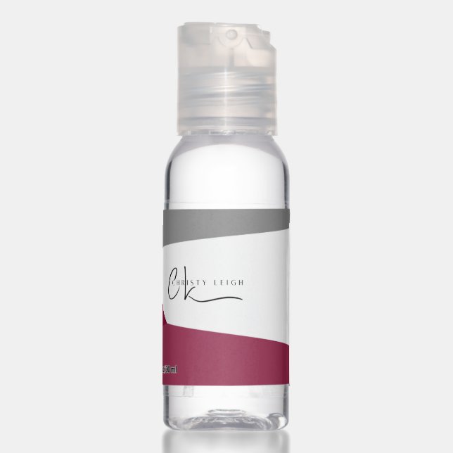 Pink Gray and White Abstract Hand Sanitizer (Back 3rd)