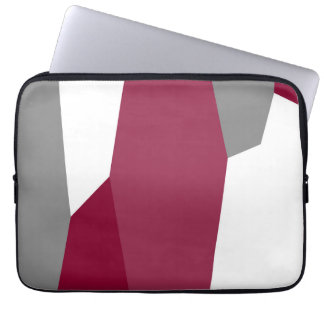 Pink Gray and White Abstract Laptop Sleeve