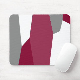 Pink Gray and White Abstract Mouse Pad