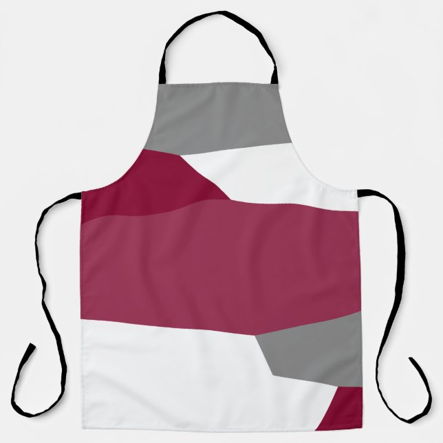 Pink Gray and White   Apron (Front)