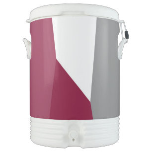 Pink Gray and White   Beverage Cooler