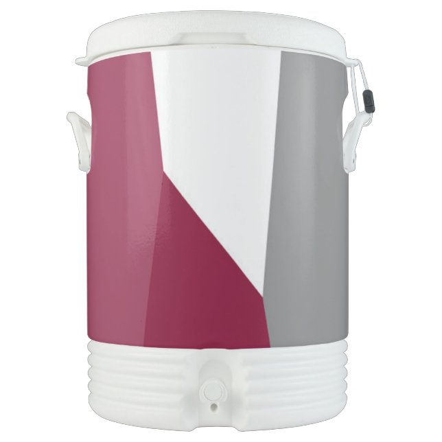 Pink Gray and White   Beverage Cooler (Front)