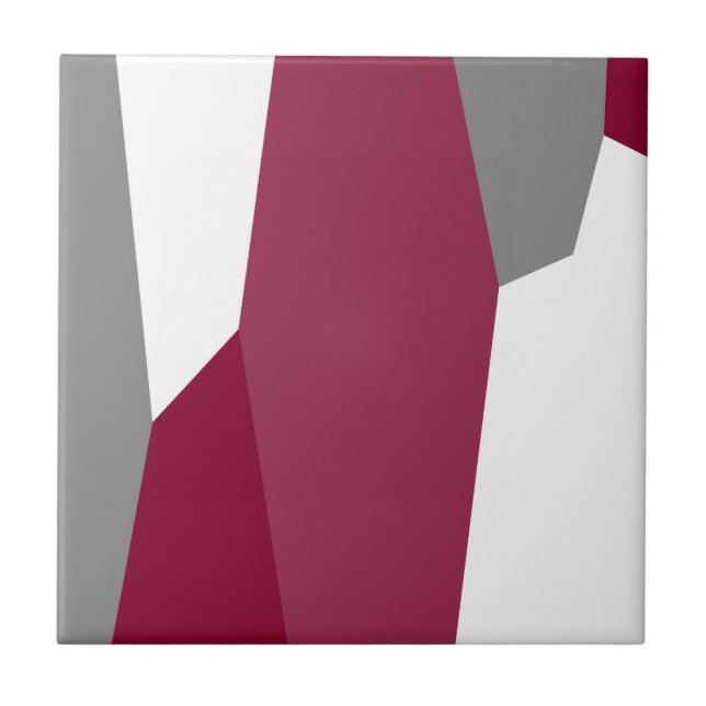 Pink Gray and White   Ceramic Tile (Front)