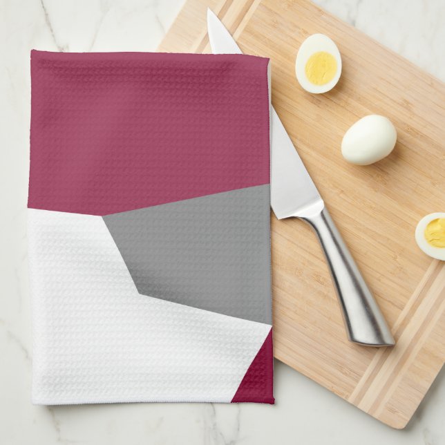 Pink Gray and White   Kitchen Towel (Quarter Fold)
