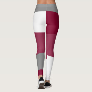 Pink Gray and White Leggings