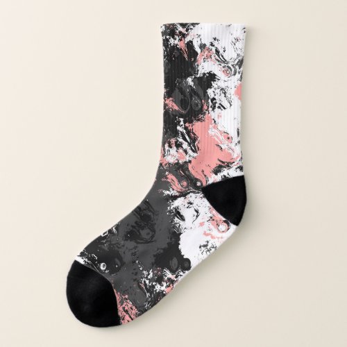 Pink gray and White Marble Socks