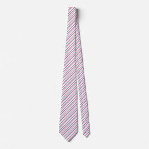 Pink, Gray and White Stripes Neck Tie