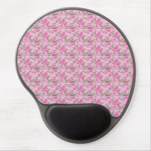 Pink Gray Army Camouflage Gel Mouse Pad