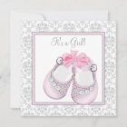 Pink Gray Baby Shoes Pink Gray Baby Girl Shower