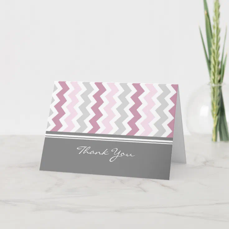 Pink Gray Baby Shower Hostess Thank You Zazzle