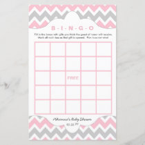 Pink Gray Bingo purse girl baby shower games