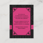Pink, Gray, Black Damask Striped Enclosure Card (Back)