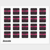 Pink Gray Black Damask Wedding Favor Sticker (Sheet)