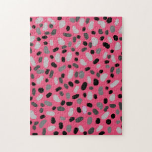 Pink Gray Black Jelly Bean Painting Jigsaw Puzzle