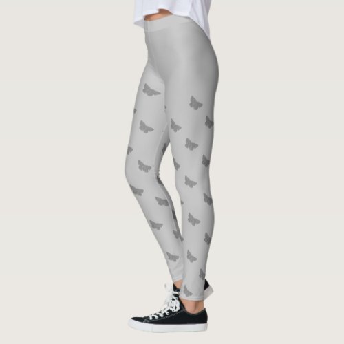 Pink Gray Butterfly Yoga Pants Womens Fashion