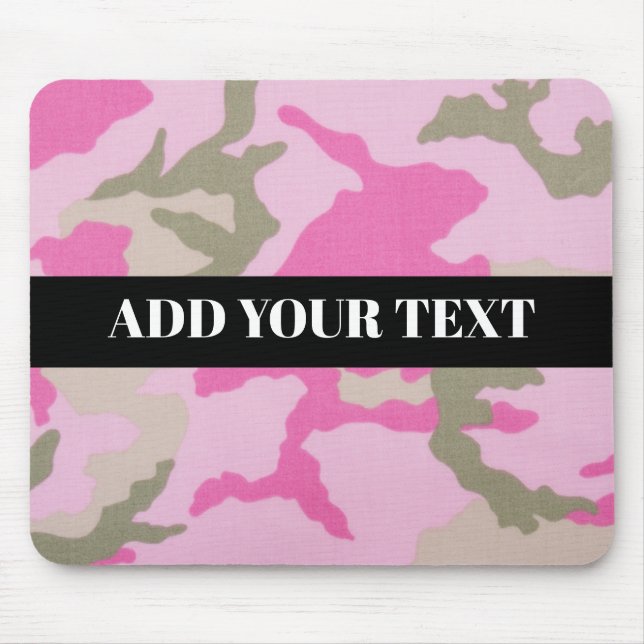 Pink Gray Camo Military Pattern Mouse Pad (Front)