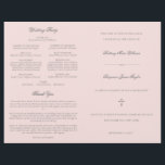 Pink Gray Catholic Wedding Mass Ceremony Program<br><div class="desc">This simple, yet elegant, folded Catholic wedding ceremony with mass program booklet features a cross and stylish accents of calligraphy script. The neutral, classic, dusty blue and white, typography design provides you with a text template for a traditional Catholic order of service with mass. There is plenty of room to...</div>