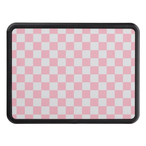 Pink  Gray Check Checkered Checkerboard Pattern Hitch Cover