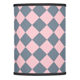 Pink Gray Checker Diamond Pattern Lamp Shade