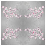 Pink Gray Cherry Blossoms Pattern Fabric