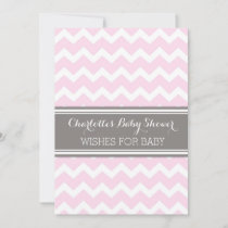Pink Gray Chevron Baby Shower Note to Baby Advice Card