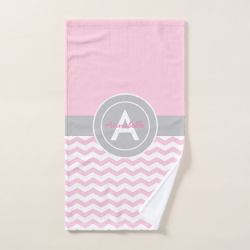 Pink Gray Chevron Bath Towel Set Zazzle