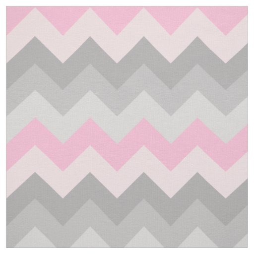 Pink Gray Chevron Ombre Fabric