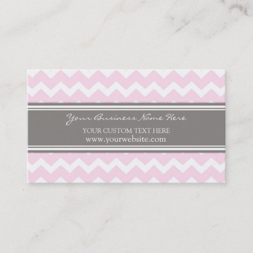 Pink Gray Chevron Retro Business Cards