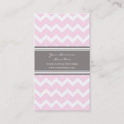 Pink Gray Chevron Retro Business Cards