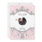Pink Gray Damask Baby Girl Shower Invitations
