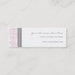 Pink Gray Damask Business Cards