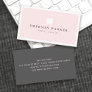 Pink gray dentist tooth logo modern minimalist business card