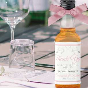 100 PERSONALISED TAKE A SHOT MINI BOTTLE LABELS WEDDING FAVOURS