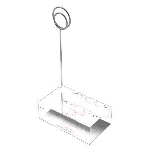 Pink & Gray Elegant Wedding Table Place Card Holder