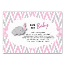 Pink & Gray Elephant Baby Shower | Bring a Book Table Number