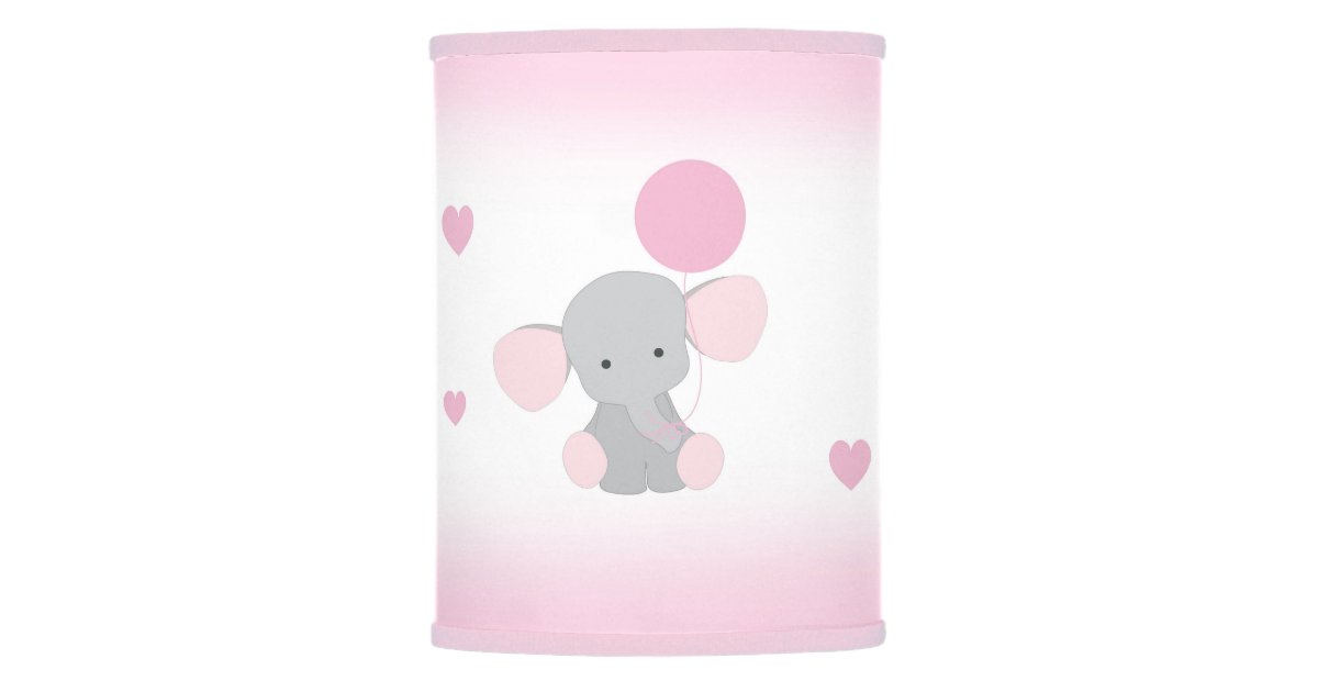 Pink Gray Elephant Nursery Baby Girl Safari Animal Lamp Shade