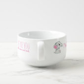 Pink gray Elephant Personalized Baby Food Mug (Back)