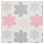 Pink Gray Floral Flower Fabric