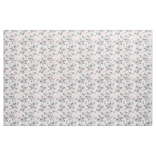 Pink  Gray Floral Watercolor Pattern Fabric