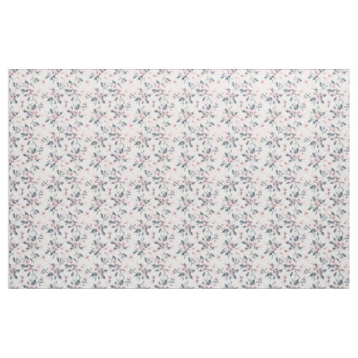 Pink & Gray Floral Watercolor Pattern Fabric