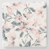 コースター Watercolor Pink Flowers Pattern-69677 Stone Coaster | Zazzle
