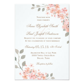 Pink And Gray Wedding Invitations Announcements Zazzle Pink Gray Fl Wedding Invitation