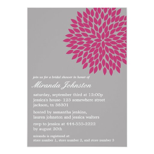 Gray Bridal Shower Invitations 2