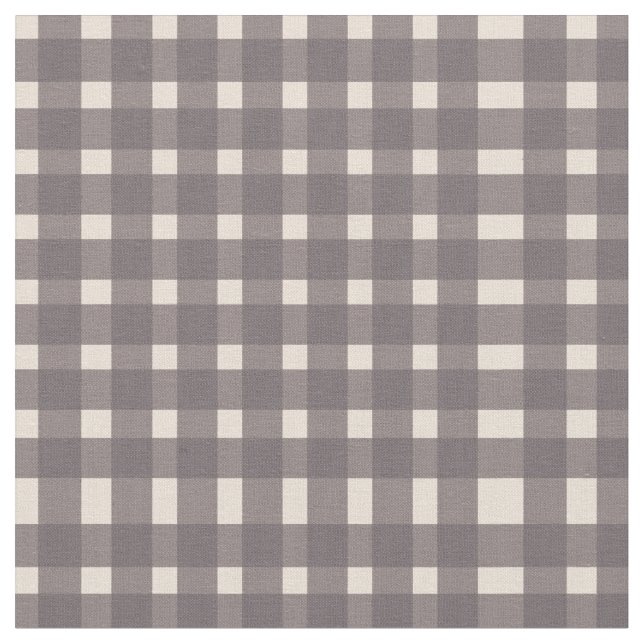 Pink Gray Gingham Pattern  Fabric (Close Up)
