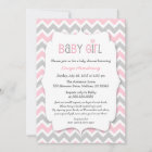 Pink Gray Girl Baby Shower Invites bring a book