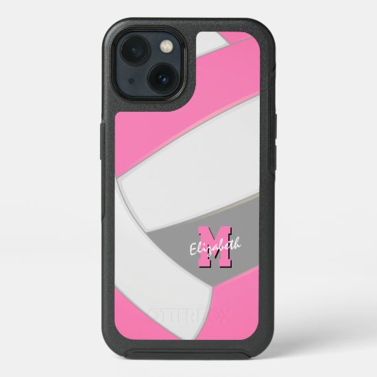 Pink gray girls sports volleyball  OtterBox iPhone 13 case