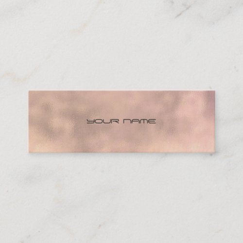 Pink Gray Gold Faux Linen Minimal Texture Urban Mini Business Card