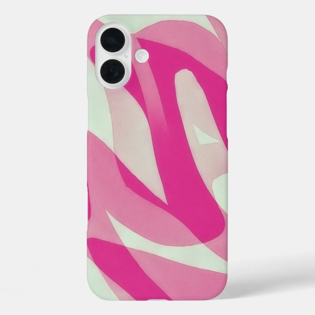 Pink Gray Green IPhone 16 Art Phone Case (Back)